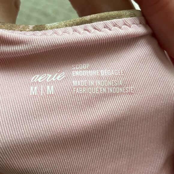 aerie Scoop Wide Band Top High Cut Cheeky Bottom Bikini Swimsuit Size M - Picture 6 of 6